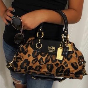 Coach Madison Leopard Sabrina Satchell bag #15553
